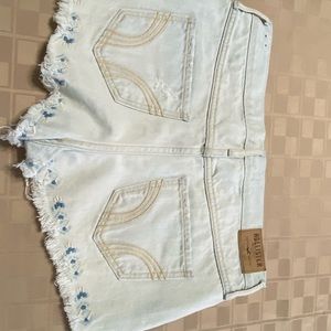 Hollister Jean Shorts Size 7 28 Booty High Rise Cut Off Shortie women Aztec EUC‎